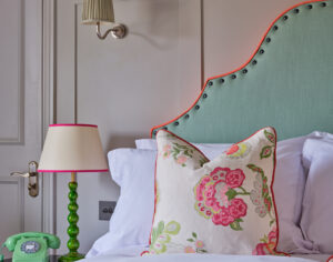 Stanwell House Garden Room with lamp and green vintage telephone