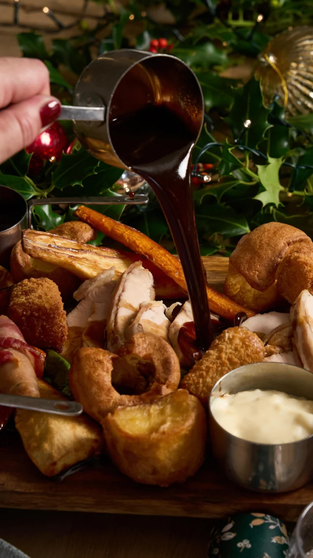 Coming soon... our Festive Sharing Board is on its way!

Think succulent turkey, all the traditional trimmings and lashings of gravy. Made to share or keep all to yourself… we won’t judge.

Available from 24th November until 31st December.
