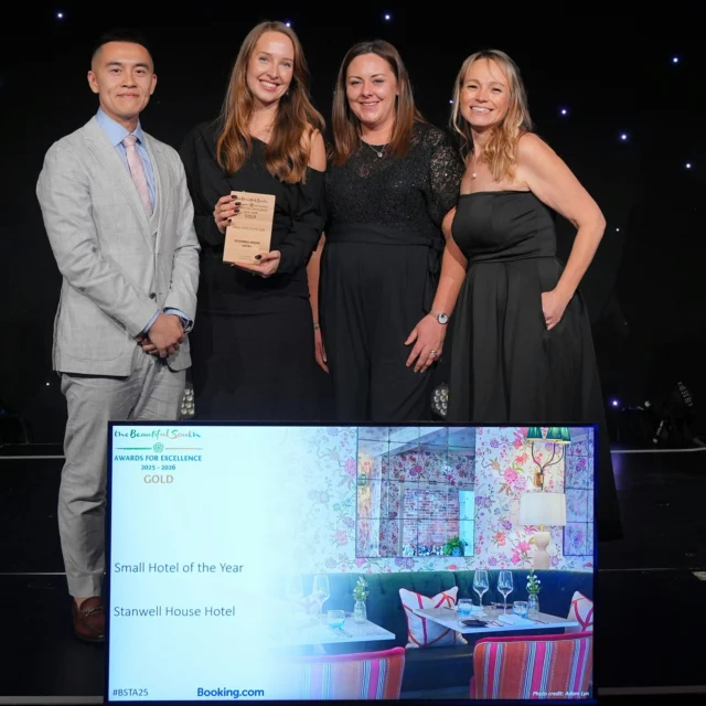 We’re over the moon to have been awarded Gold for Small Hotel of the Year at The Beautiful South Awards for Excellence last night 🏆 

A huge congratulations to the whole team and a big thank you to all our guests and lovely locals who have supported us, we couldn’t do it without you! 

#BSTA25