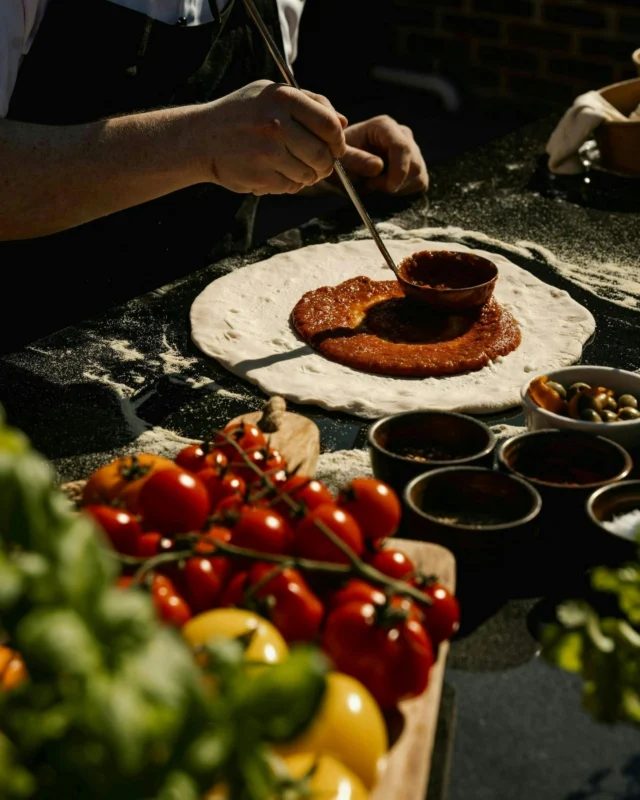 Swipe to see our flatbreads come to life… 

Freshly prepared, fired to order and served straight from our pizza oven to your table in The Garden.