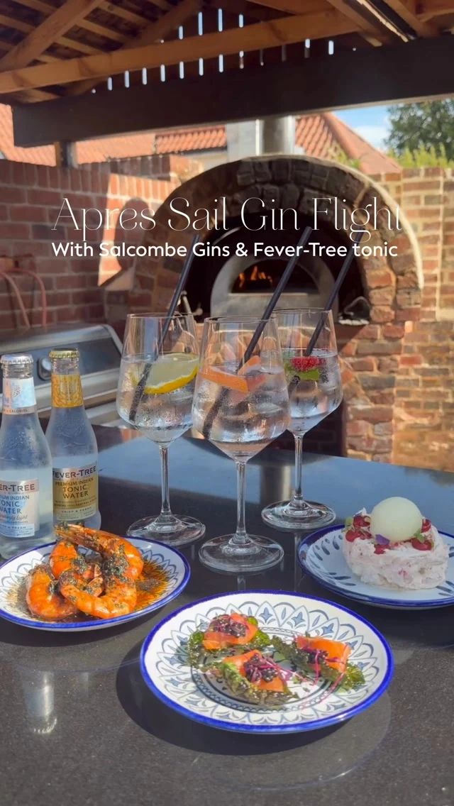 Have you tried our Après Sail Gin Flight? 

Available until the end of August, settle into The Garden and unwind with three Salcombe Gins, perfectly paired with Fever-Tree tonics and seasonal plates.

Make the most of it while summer lasts...